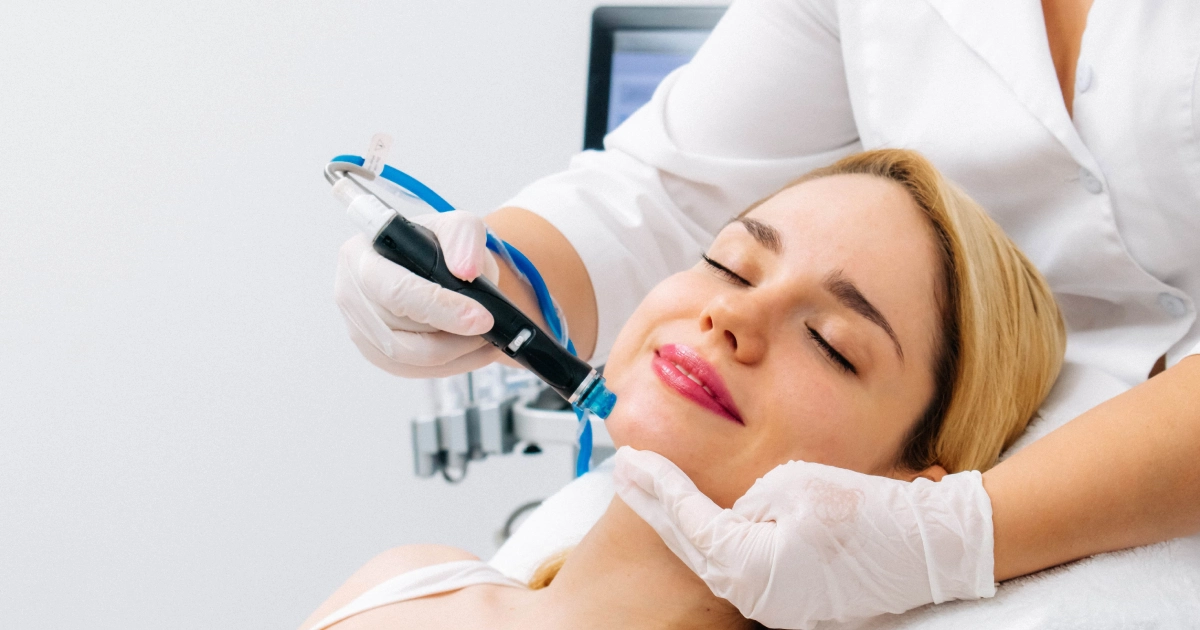 Woman receiving a Hydrafacial Body Treatment in Alexandria, VA
